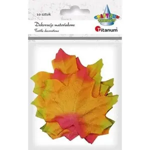 Fabric maple leaves Titanum 80×75 mm, red-yellow, pack of 10