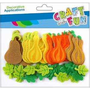 Craft with Fun felt decoration set — pumpkin shapes, assorted colors, 48 pieces