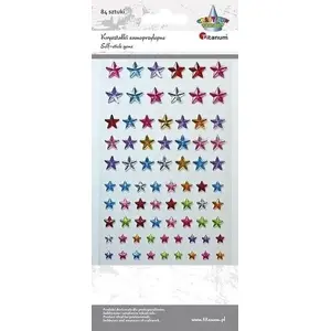 Self-adhesive crystal star decorations Titanum 84 pcs – mixed sizes and colors