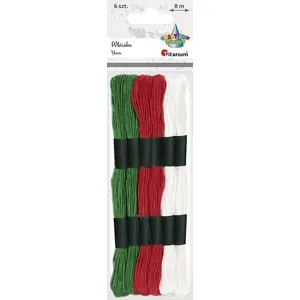 Titanum Mulina XMAS embroidery floss set 6 skeins × 8 m Titanum Craft-Fun Series