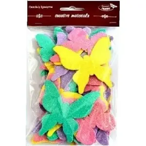 Decorative glitter butterflies set Tulup — 52 pieces, assorted sizes and colors