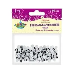 Decorative Stick-On Eyes Titanum 7 mm, 150 pcs (TITA0085)