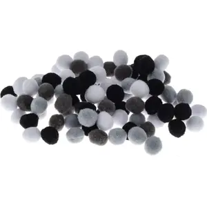 Pom-poms BREWIS 10 mm gray, pack of 100 – craft and sewing accessories