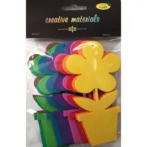 Potted foam flower by Jupiter, set of 9, flower size approx. 9.5×12 cm, decorative artificial plant