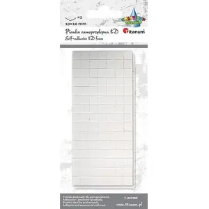 Self-adhesive 3D Foam Pads Titanum 10×10 mm white, 2 pcs