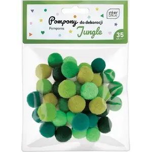 Decorative Pom Poms INTERDRUK 35 pcs, assorted colors and sizes