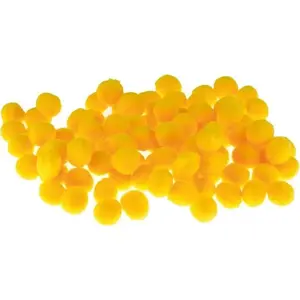 Pompons BREWIS 10 mm yellow, pack of 100 — craft pom-poms