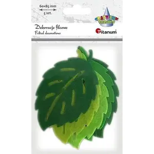 Felt Leaves Titanum 85×60 mm green 5 pcs