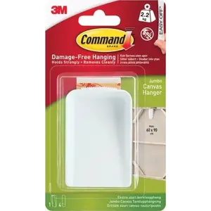 3M Command extra large canvas hanger white with 1 hook and 4 adhesive strips