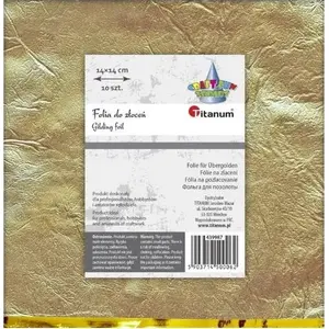 Gold Leaf Sheets Titanum 14 x 14 cm 10 pcs — gilding foil for decorative gilding