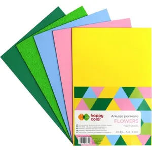 Foam Sheets Pack A4, Happy Color — 5 Colors Flower Mix