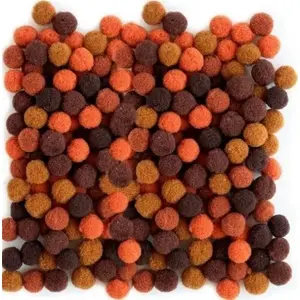 Pom-poms (10 mm) BREWIS pack of 100 — brown craft pompons