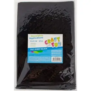 Felt Sheet Pack Craft with Fun CF OZDOBA 20×30 cm, 5 sheets, black (MPN 390FILC)