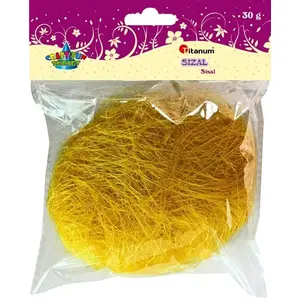 Sisal Grass 30 g Titanum TITA5293 — decorative natural sisal fibers, yellow
