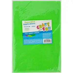 Felt Craft Sheets Craft with Fun CF OZDOBA DEK FILC 20x30 cm, 5 pieces, thickness unknown, green