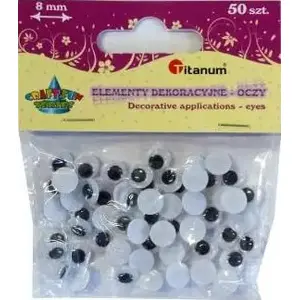 Decorative Eyes Titanum 8 mm black — craft eyes for toys and dolls