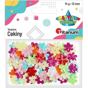 Titanum Cekiny 13 mm convex pastel flower sequins mix of colors