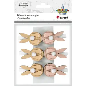 Wooden Decorative Clips Titanum — Bunny Clothespins, Set of 6