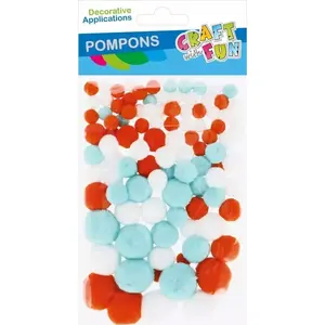 Pom-pom decorations Craft with Fun CF767 — pack of 100 mixed colors (3 colors)