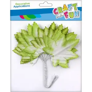 Craft with Fun decorative wire ornament leaves 4 cm, pack of 12, green