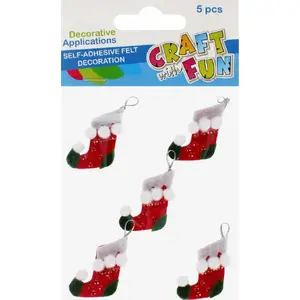 Craft with Fun felt ornaments set, decorative felt shapes for crafting, 5 pieces (CFBN380)