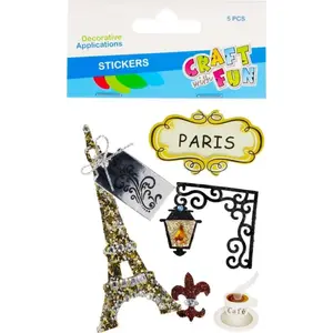 Самоклеящиеся декоративные наклейки Craft with Fun CF633 — набор 'Paryz', 5 листов