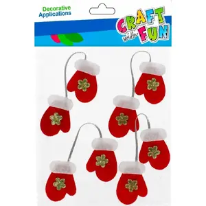 Craft with Fun felt glove ornament kit CFBN379 — 4 pieces, decorative craft accessories