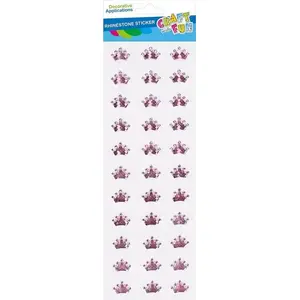 Craft with Fun decorative crystal embellishments crown pink 33 pcs CF442