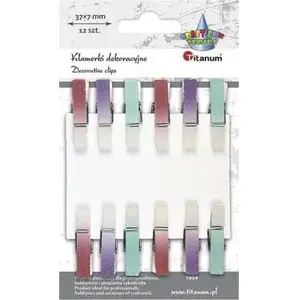 Wooden Ombre Clothespins Titanum 7x45 mm, mix colors, pack of 12