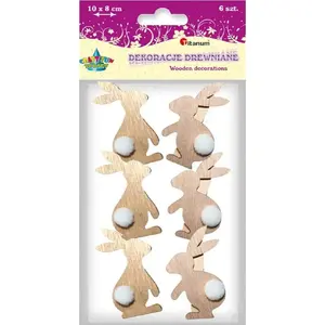 Cloth Pegs Titanum Easter Bunny 3×5.5 cm 6 pcs — decorative plastic laundry clips