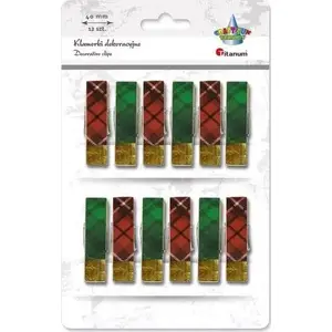 Wooden Clothespins with Check Sticker Titanum 12 pcs