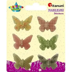 Titanum 3D Foil Nail Stickers Butterflies 32×24 mm Mix, Set of 6
