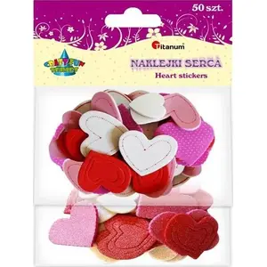 Foam Heart Stickers Titanum 50 pcs — mixed colors