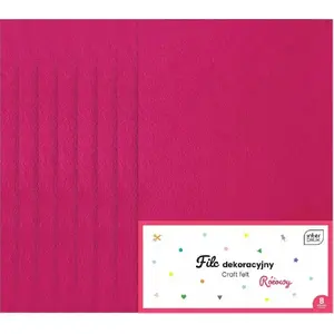 Decorative Felt Sheets A4 INTERDRUK — 8 sheets, pink