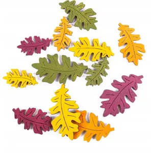 Titanum decorative wooden oak leaves set, 12 pieces, 4 colors