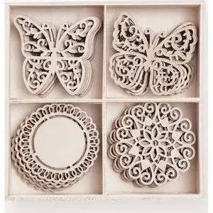 Wooden Shapes DP Craft DPCRAFT Dekory i motyle 20 pcs — decorative wooden butterflies and ornaments