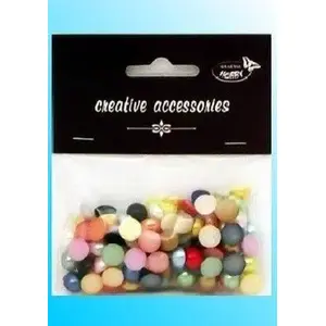 Paula Półperełki 10 mm approx. 125 pcs – flat-back half pearls for crafting and decoration