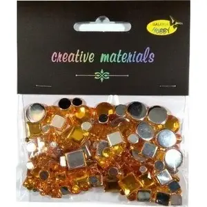 Crystal Elements by Lovrin, mixed gold crystal beads 4–12 mm, 25 g