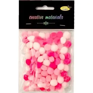 Pom-poms (10 mm, acrylic) by Titanum — pack of 100, pink