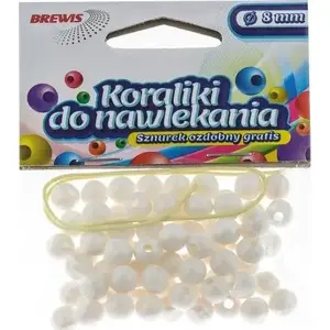 Beading beads BREWIS 8 mm white, model K8-1 by BREWIS