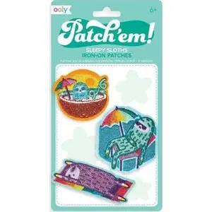 Kolorowe Baloniki Patch Em iron-on transfer motif 'Sleeping Sloths' – decorative applique, fabric decal