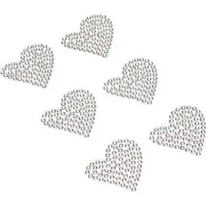 BREWIS self-adhesive silver heart stickers pack of 6 – decorative craft embellishments