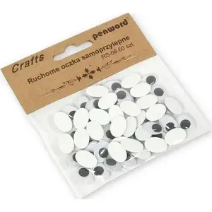 Self-adhesive Moving Eyes Polsirhurt RS-06 10×15 mm, 60 pcs