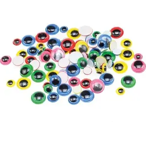 BREWIS movable craft eyes RO2 set — sizes 6, 8, 10 mm, 80 pcs, multicolored