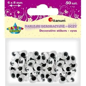 Adhesive Craft Wiggle Eyes Titanum 6×8 mm, 50 pcs, model 424074