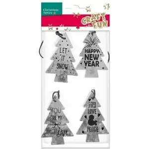 Metal Decorative Hanging Ornament 4 pcs, Craft with Fun (MPN 297860)
