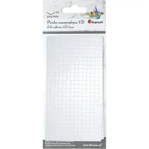 Self-adhesive 3D Foam Sheet Titanum 5x5 mm white, pack of 2