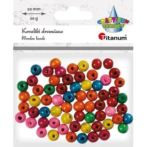 Wooden round beads FANDY 10 g pack – craft and jewelry making
