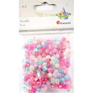 Faceted Plastic Beads Mix Titanum 30 g – assorted colors, pack 30g
