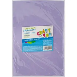 Felt Craft Sheets Craft with Fun CF OZDOBA DEK FILC 20x30 cm, 5 pcs, violet shades